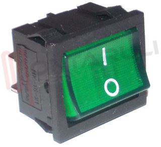 Immagine di INTERRUTTORE BIPOLARE LUMINOSO VERDE 10A 4FASTON