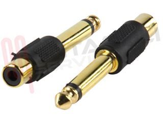 Immagine di ADATTATORE AUDIO 1 RCA FEMMINA / JACK MASCHIO 6,3MM MONO