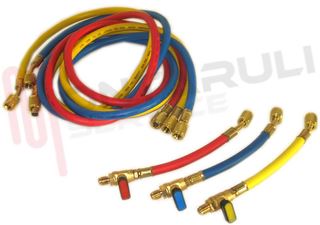 Immagine di SERIE 3 TUBI 150CM. RICAR. FREON 1/4"-1/4" CON RUBINETTO