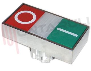 Immagine di PULSANTE DOPPIO RASATO I-0 VERDE/ROSSO CON SPIA IN METALLO