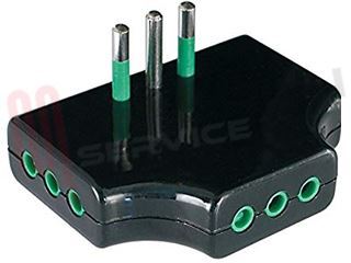 Immagine di ADATTATORE TRIPLO PIATTO 3 PRESE 2P+T 10A NERO