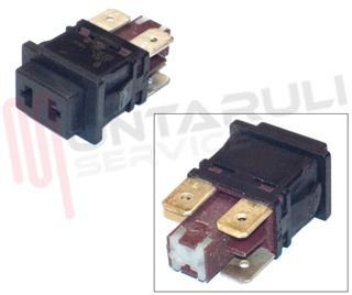 Immagine di INTERRUTTORE PUSH TASTO NERO C/ASOLA 19X13 BIPOLARE