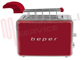 Visualizza i dettagli per TOSTAPANE ROSSO-INOX 750W 2 PINZE Immagine di TOSTAPANE ROSSO-INOX 750W 2 PINZE