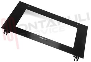 Immagine di VETRO FORNO CON FORI  MANIGLIA NERO 595X470MM.