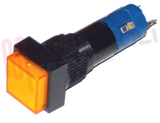 Immagine di INTERRUTTORE DA PANNELLO TASTO ARANCIO QUADRATO LED 12V