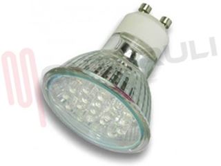 Immagine di LAMPADA DICROICA 12 LED 1,2W GU10 230V NEUTRO TRASPARENTE