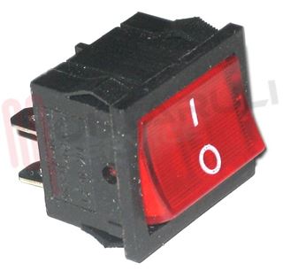 Immagine di INTERRUTTORE BIPOLARE LUMINOSO ROSSO 10A 4FASTON
