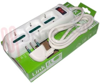 Immagine di PRESA MULTIPLA 3PR. SCHUKO/BIV. C/CAVO+INT. 2P+T 16A BIANCA