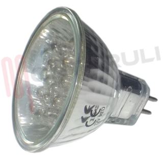 Immagine di LAMPADA DICROICA 18 LED MR16 120MA 12V GU5,3 ROSSI