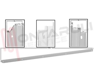 Immagine di BARRA METALLICA BIANCA PER PANNELLO PORTA FRIGO L=1230MM.
