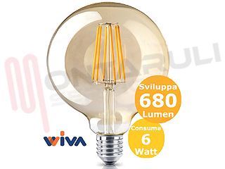 Immagine di LAMPADA GLOBO FUME' LED E27 6W 230V 3000°K RESA/53 ANTIQUE
