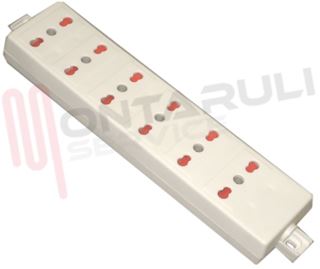 Immagine di PRESA MULTIPLA 6PR. BIVALENTI S/CAVO BIANCA 10/16A