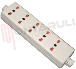 Immagine di PRESA MULTIPLA 5PR. BIVALENTI S/CAVO BIANCA 10/16A