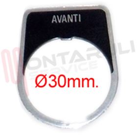 Visualizza i dettagli per MOSTRINA 'AVANTI' PER INTERRUTTORI TIPO RETROQUADRO Immagine di MOSTRINA 'AVANTI' PER INTERRUTTORI TIPO RETROQUADRO