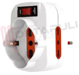 Visualizza i dettagli per ADATTATORE SCHUKO-BIPASSO CON SPINA 10A ROTANTE Immagine di ADATTATORE SCHUKO-BIPASSO CON SPINA 10A ROTANTE