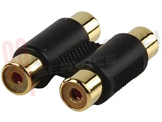 Immagine di ADATTATORE AUDIO 2 RCA FEMMINA / 2 RCA FEMMINA GOLD