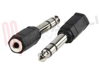 Immagine di ADATTATORE AUDIO 1 JACK MASC 6,3MM / JACK FEMM 3,5MM STEREO