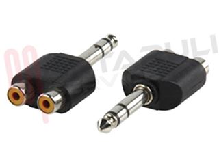 Immagine di ADATTATORE AUDIO 1 JACK MASC 6,3MM / 2 RCA FEMM STEREO