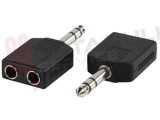 Immagine di ADATTATORE AUDIO 1 JACK MAS 6,3MM / 2 JACK FEMM 6,3MM STEREO