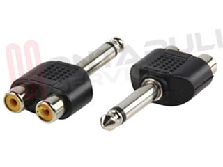 Immagine di ADATTATORE AUDIO 1 JACK MASC 6,3MM / 2 RCA FEMM MONO