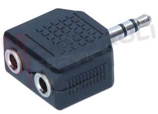 Immagine di ADATTATORE STEREO 1 JACK MASC 3,5MM / 2 JACK FEMM 3,5MM