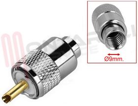 Visualizza i dettagli per CONNETTORE UHF PL259 MASCHIO - DIM.9MM RG213 Immagine di CONNETTORE UHF PL259 MASCHIO - DIM.9MM RG213