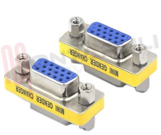 Immagine di MINI ADATTATORE HD 15PIN METALLICO VGA FEMMINA