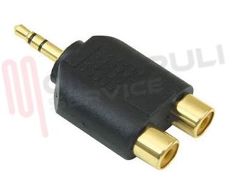 Immagine di ADATTATORE AUDIO 1 JACK MASC 3,5MM / 2 RCA FEMM STEREO