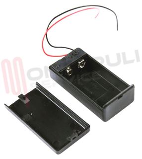 Immagine di PORTABATTERIA 9V CON INTERRUTTORE E FILO