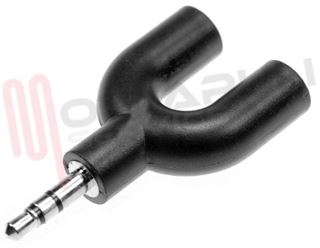 Immagine di ADATTATORE STEREO 1 JACK MASC 3,5MM / 2 JACK FEMM 3,5MM