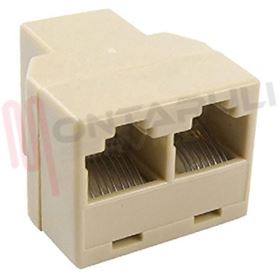 Visualizza i dettagli per ADATTATORE MODULARE TRIPLO PER 3 SPINE RJ45 8/8 Immagine di ADATTATORE MODULARE TRIPLO PER 3 SPINE RJ45 8/8