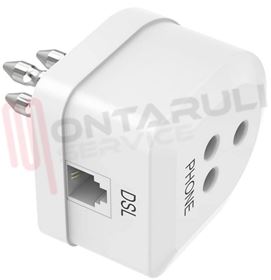 Visualizza i dettagli per FILTRO ADSL E ADATTATORE 3POLI M/F 6P2C Immagine di FILTRO ADSL E ADATTATORE 3POLI M/F 6P2C