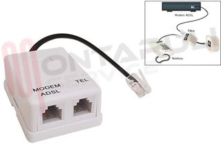 Immagine di FILTRO ADSL 1 PLUG USCITA + 1 PLUG ENTRATA CON CAVETTO