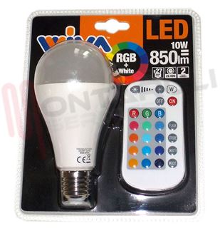 Immagine di LAMPADA GOCCIA SATINATA LED E27 10W 230V RGB C/TELECOMANDO