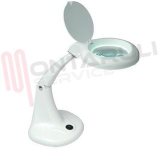 Immagine di LAMPADA DA TAVOLO 40 LED CON LENTE INGRANDIMENTO Ø10CM.
