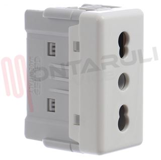 Immagine di PRESA BIVALENTE 2P+T 16A BIANCO SERIE SYSTEM