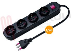 Visualizza i dettagli per PRESA MULTIPLA 4PR. SCHUKO/BIV. 2P+T 16A NERA CLICK-AROUND Immagine di PRESA MULTIPLA 4PR. SCHUKO/BIV. 2P+T 16A NERA CLICK-AROUND
