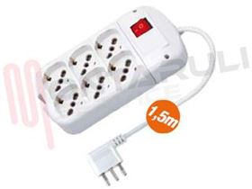 Visualizza i dettagli per PRESA MULTIPLA 6PR. BIVALENTE/SCHUKO CAVO+INTERRUT. Immagine di PRESA MULTIPLA 6PR. BIVALENTE/SCHUKO CAVO+INTERRUT.