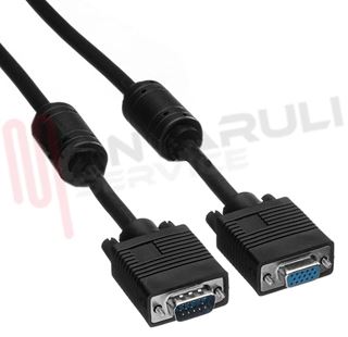 Immagine di CAVO MONITOR VGA MASCHIO \ VGA FEMMINA 15PIN MT.5