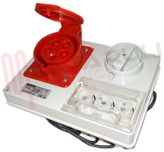 Immagine di PRESA INTERBLOC. ORIZZON. 5P+T 32A 380V IP44 CON PORTAFUS.