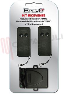 Immagine di KIT RICEVENTE 2 CANALI + 2 TELECOMANDI 433MHZ DA INTERNO
