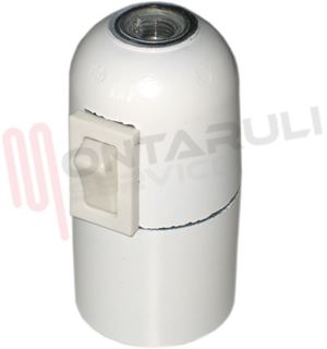 Immagine di PORTALAMPADA E27 LISCIO C/INT. BILANCIERE BIANCO