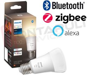 Visualizza i dettagli per LAMPADA SMART LED E27 9,5W BLUETOOTH 2700°K 1055LM HUE 1100 Immagine di LAMPADA SMART LED E27 9,5W BLUETOOTH 2700°K 1055LM HUE 1100