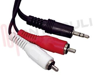 Immagine di CAVO AUDIO 2 RCA MASCHIO / JACK MASCHIO 3,5MM MT.1.5 STEREO