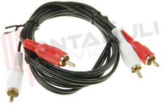 Immagine di CAVO AUDIO 2 RCA MASCHIO / 2 RCA MASCHIO GOLD DORATI 1,5MT.