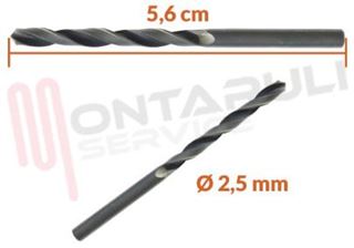Immagine di PUNTA PER METALLO HSS-G DIN 338 Ø 2,5 L 57 MM.