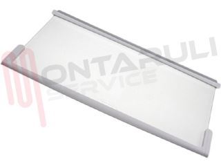 Immagine di RIPIANO IN VETRO CON BORDI IN PLASTICA BIANCO 520X332MM.