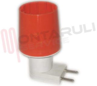 Immagine di PORTALAMPADA E14 A SPINA NOTTURNA MINI ABAT-JOUR ARANCIO