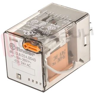 Immagine di RELE' 3 SCAMBI 10A 24VAC UNDECAL C/TAST.+IND. MECC. FINDER