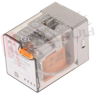 Immagine di RELE' 2 SCAMBI 10A 24VAC UNDECAL C/TAST.+IND. MECC. FINDER